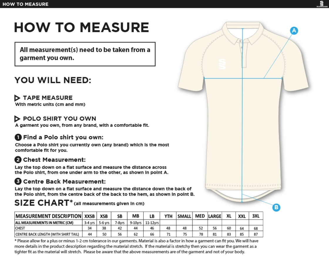 Pre-order - League Long Sleeved Shirt - Size Guide